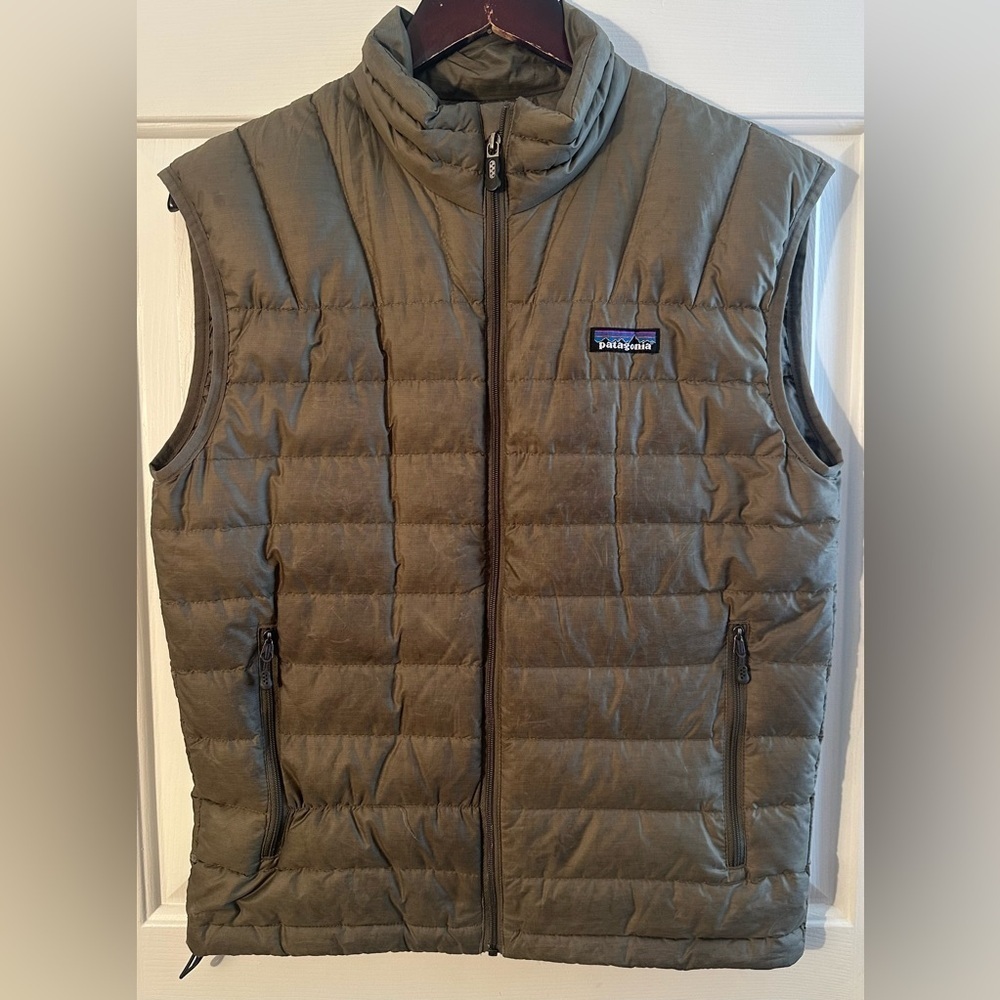 PATAGONIA Men’s Gorpcore Hiking Goose Down Sweater Vest XS OLIVE